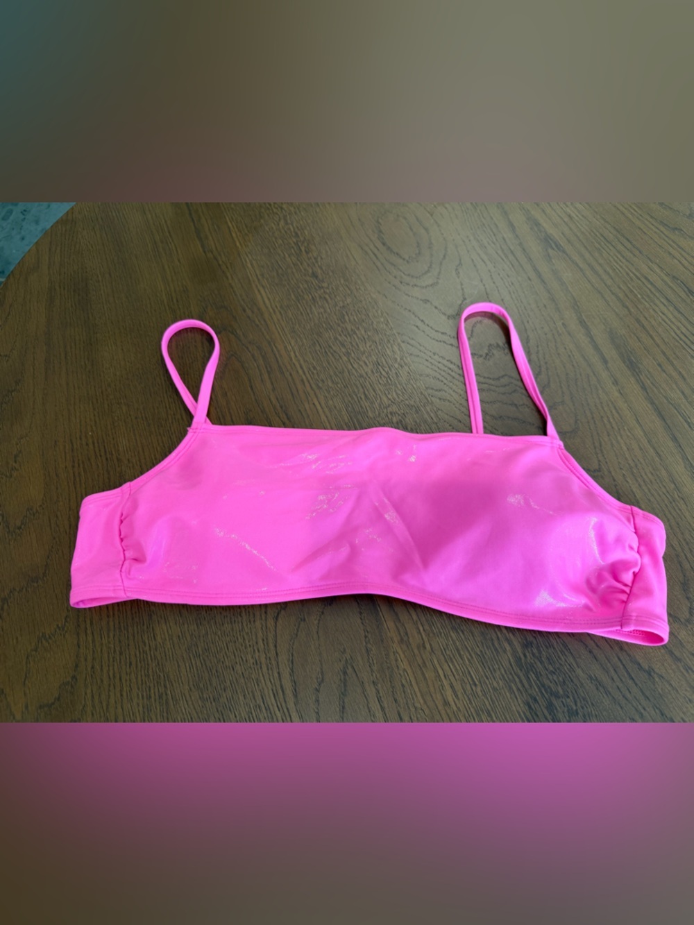Xhilaration Neon Pink Bikini Top with Thin Straps